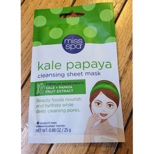 NWOT Miss Spa Kale Papaya Cleansing Sheet Mask